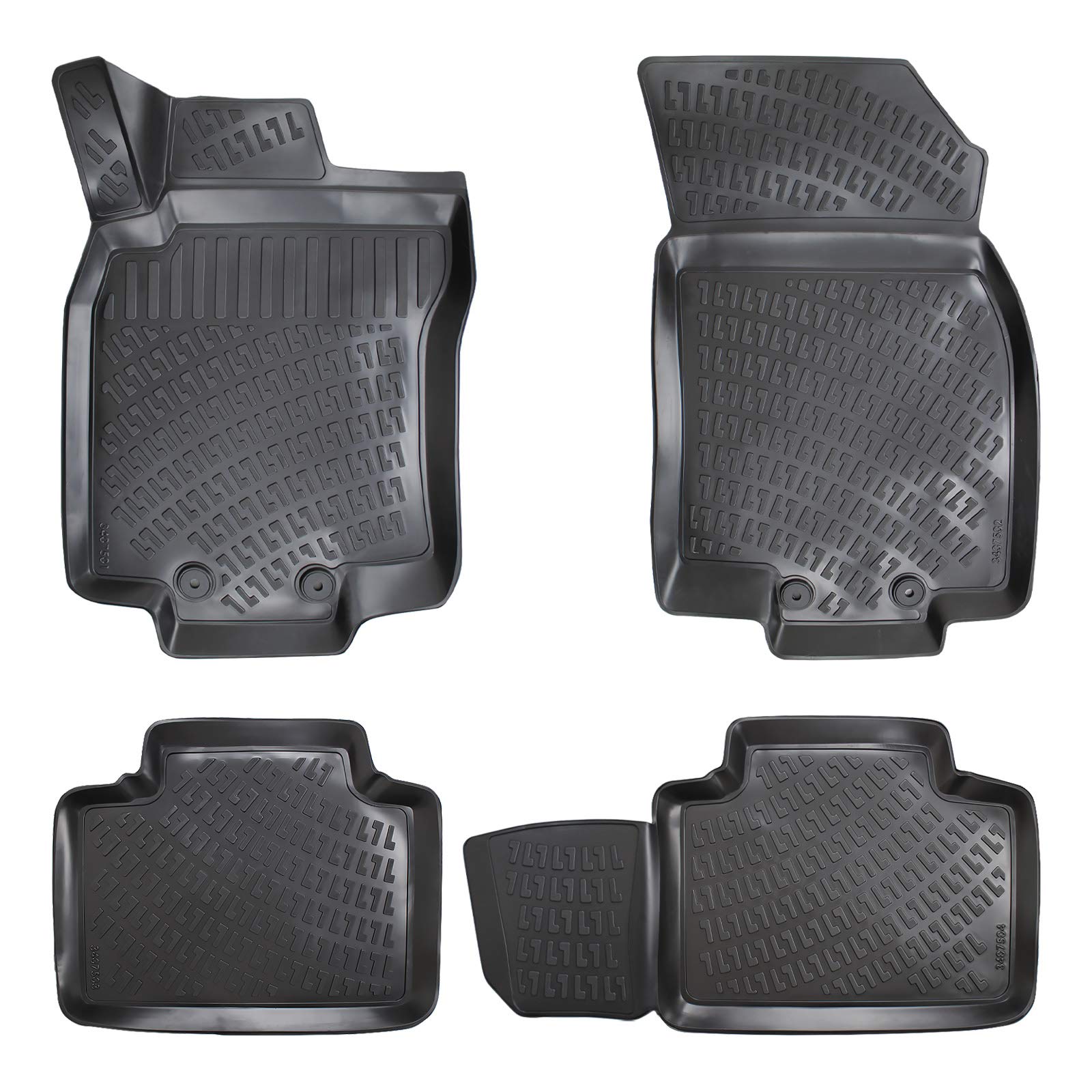 Photo 1 of Croc Liner Floor Mats Front and Rear All Weather Custom Fit Floor Liner Compatible with Nissan Rogue (Black, 2014-2020) Black 2014-2020