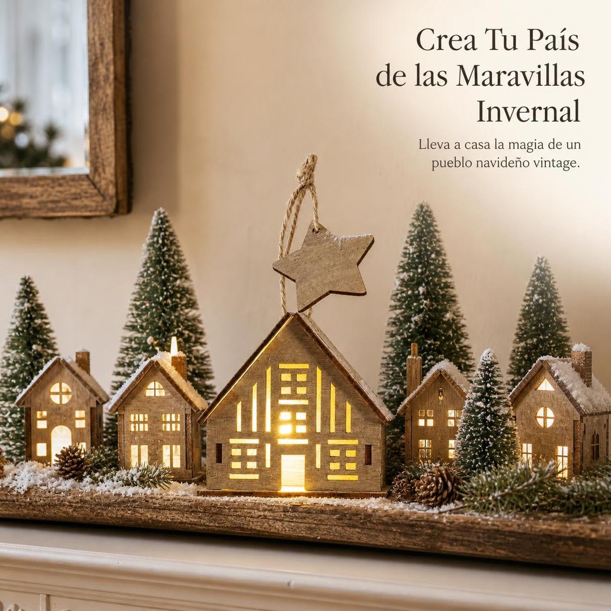 in Legno Luminosa, Set decorativo natalizio composto