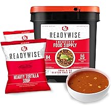 ReadyWise Emergency Food Supply - 84 Servings Gluten Free Survival Food Bucket, Dehydrated Meals &amp; Freeze Dried Food for Backpacking, Camping Essentials &amp; Emergency Supplies, up to 25 Year Shelf Life