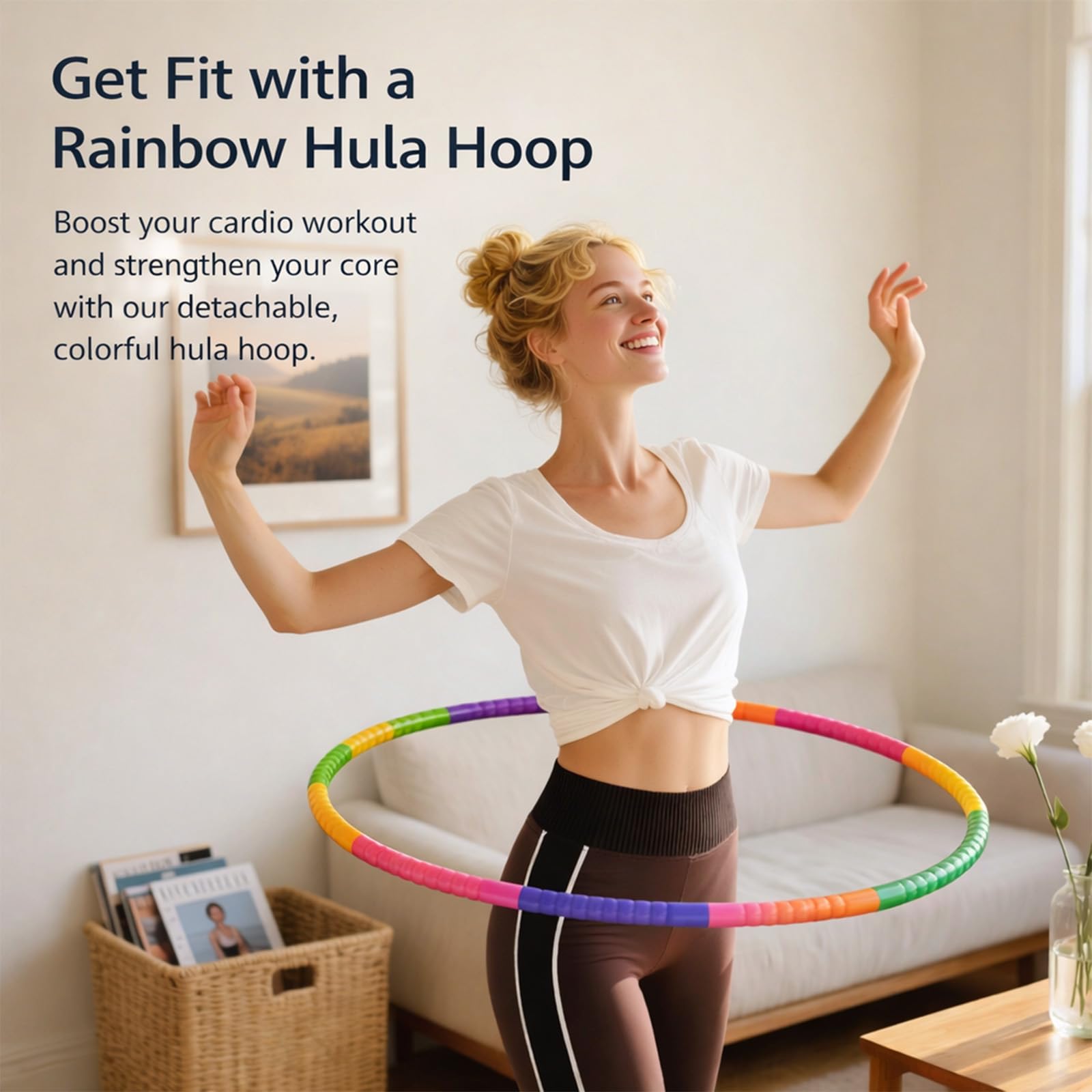 Hula Hoop smontabile 10 sezioni 72cm leggero 125g per allenamento casa bambini adulti fitness portatile palestra parco ufficio divertente resistente PP ecologico