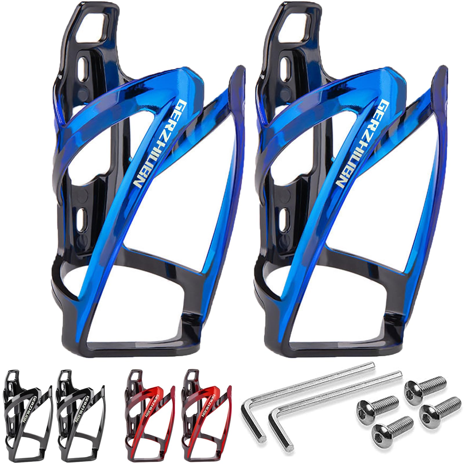 Bike Water Bottle Holder,Cycling Bottle Cage 2-Pack Ultralight Plastic Durable Cup Holder for Road MTB Bicycle Blue_Pro