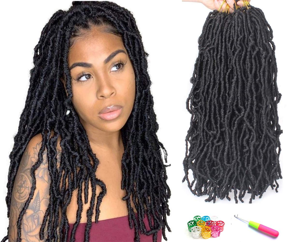 Buy LEEONS 12 in Boho Locs Wavy Faux Locs Crochet Synthetic Braiding