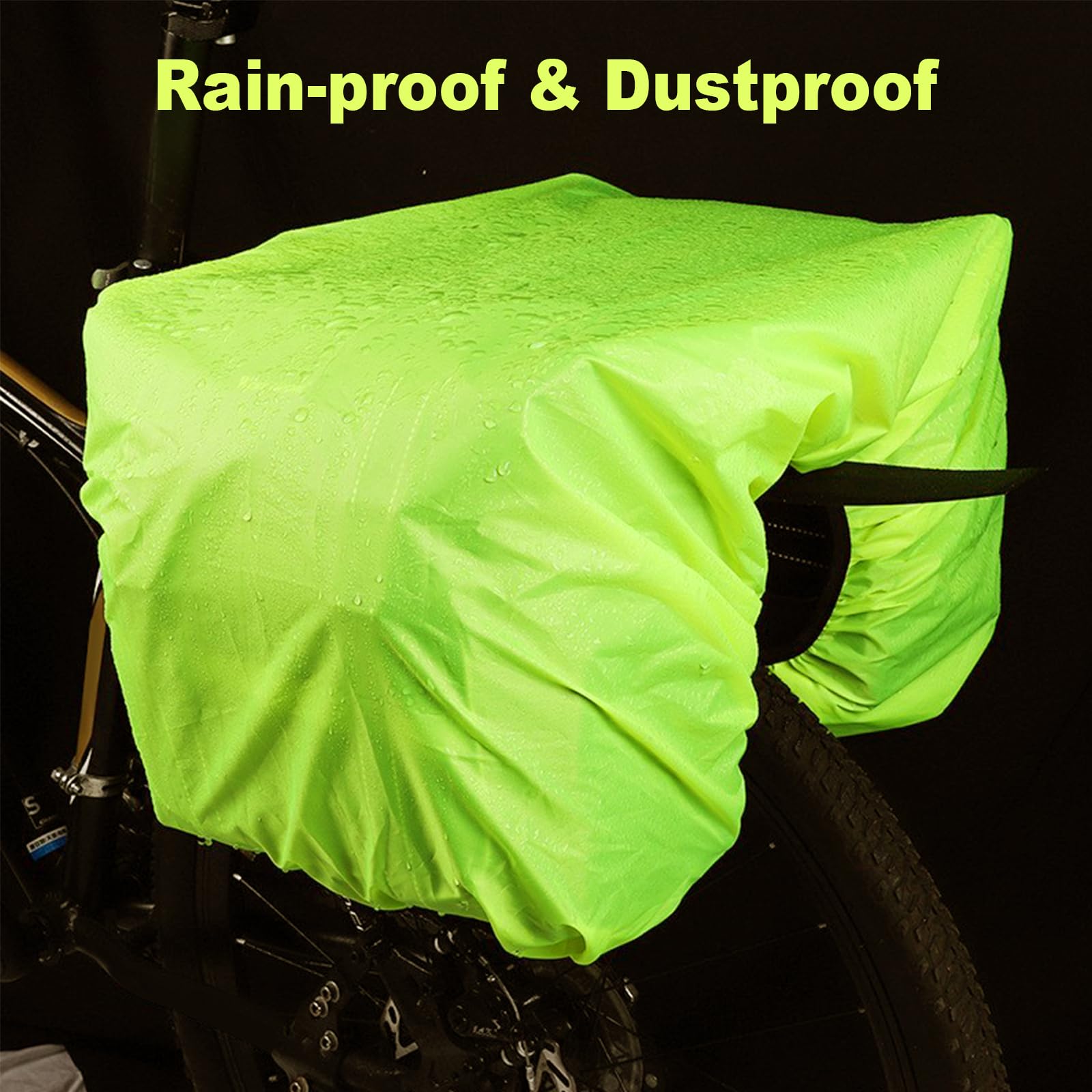 Housse Imperméable Pour Sac De Vélo 126x66 Cm – Protection Pluie Pour Panier Et Porte-bagages, Légère (69g), Fluo, Pliable, Universelle