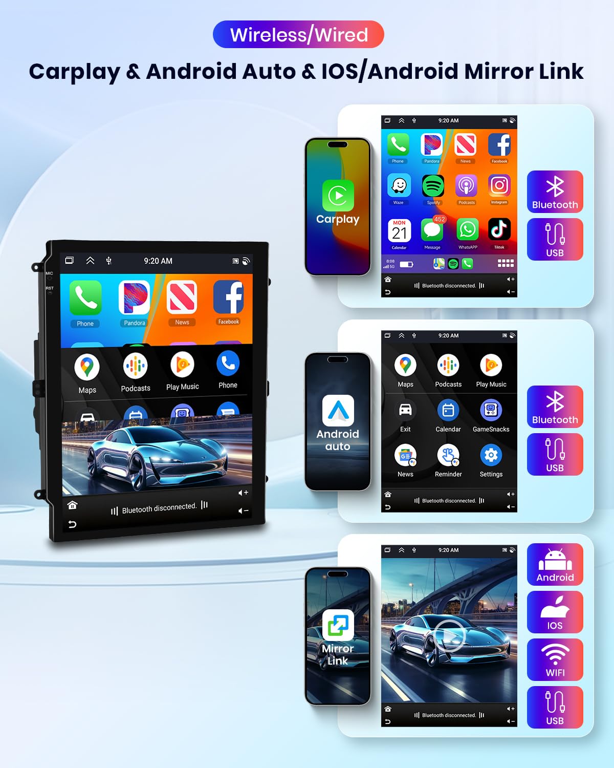 6G+128G 8 Core Wireless Carplay Android Autoradio per Opel Insignia Buick Regal 2009-2013 9.7 Pollici Autoradio con Android Auto GPS Navi WiFi Mirror Link Bluetooth FM/RDS/DSP Telecamera Posteriore