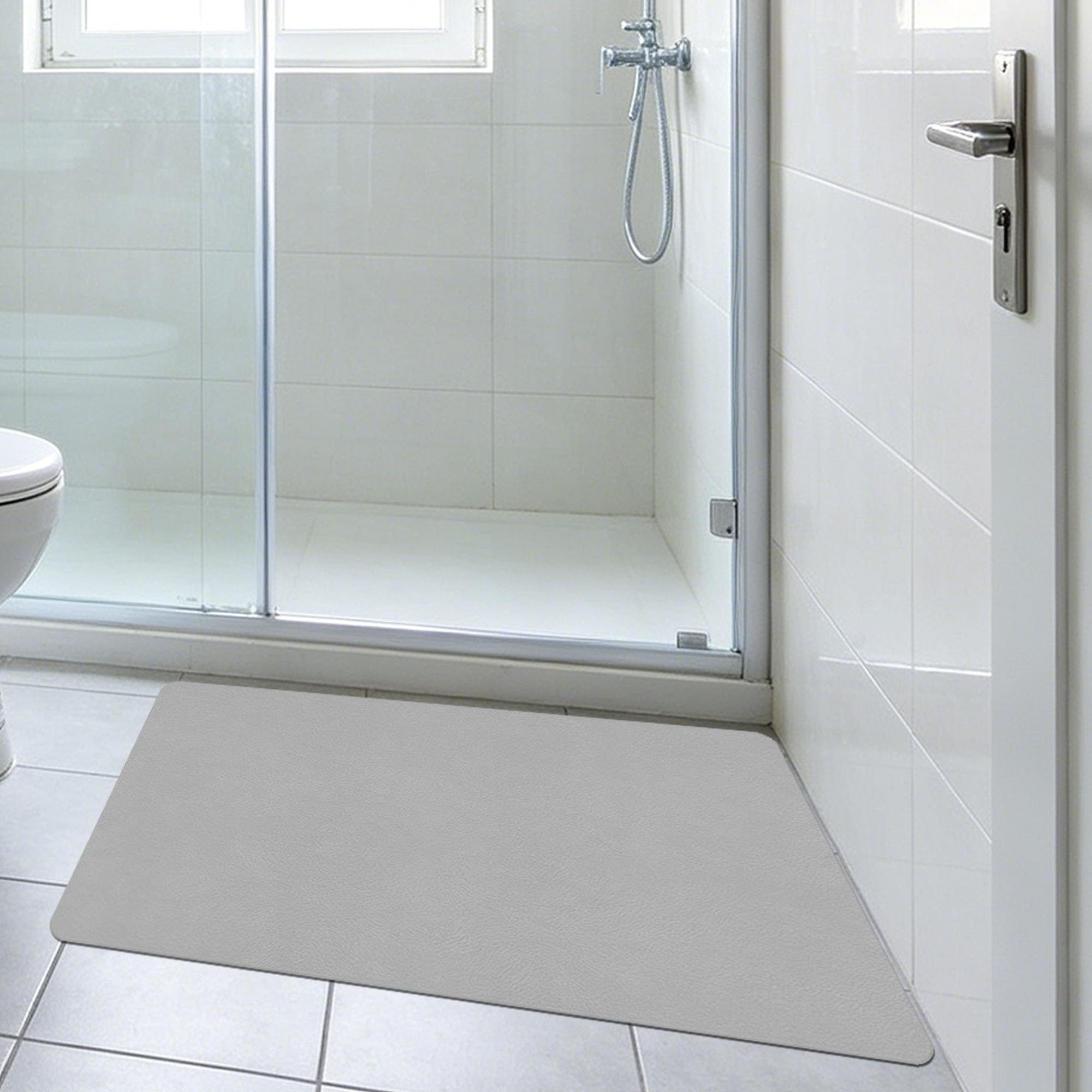 Tappeto Diatomite Bagno Antiscivolo 50 x 120 cm Assorbente Tappetini da Bagno per Doccia Lavabile Morbido per Doccia, Cucina, Ingresso, Grigio Chiaro