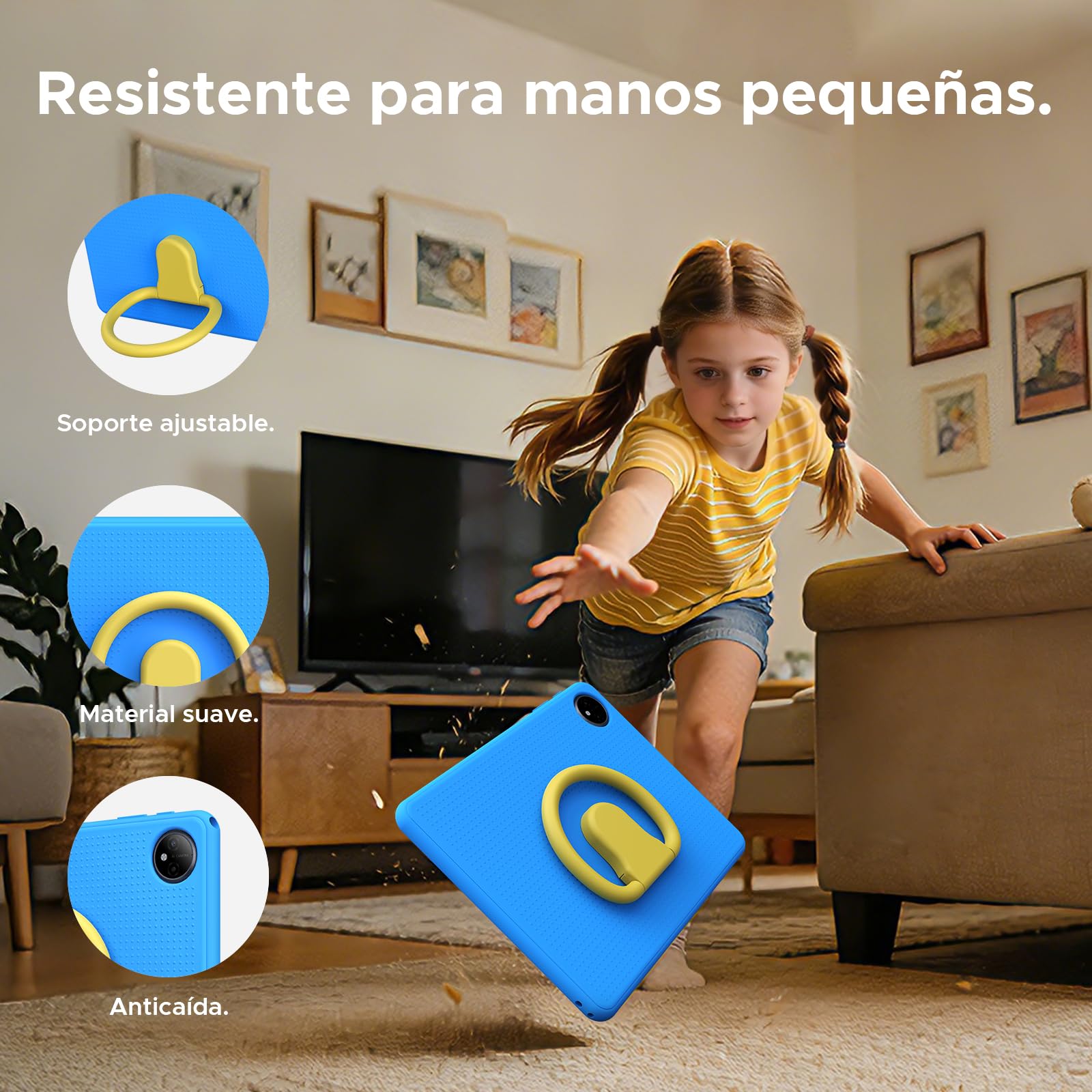 P10 Kid Tablet para Niños 10 pulgada, Tableta Infantil Android 16 Con Gemini AI, 90Hz, 32GB RAM+64GB ROM, 7000mAH, 5G WiFi, Face ID, OTG, GPS, Tablets con lapiz, Tablet para niños de 7 a 10 años, Azul