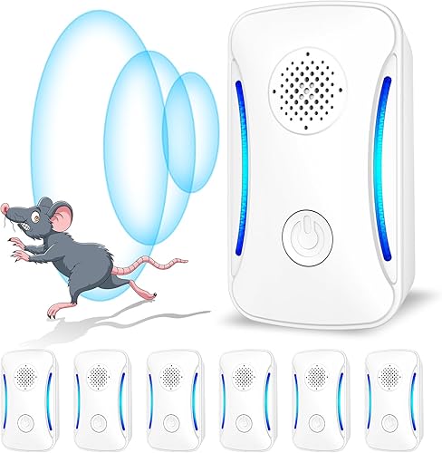 Paquete de 6 repelentes ultrasónicos de plagas, repelente ultrasónico para interiores para cucarachas, roedores, ratones, insectos, mosquitos,