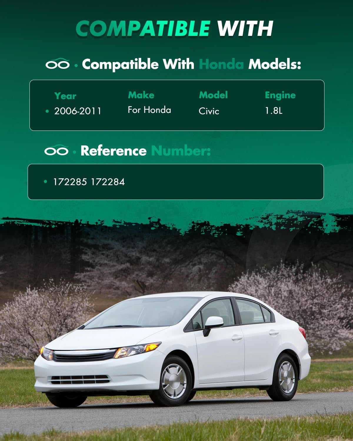 SCITOO Shock Struts Replacement Complete Assembly Front Pair Fit for 2006-2011 for Honda Civic Quick-Strut Complete Strut Assembly