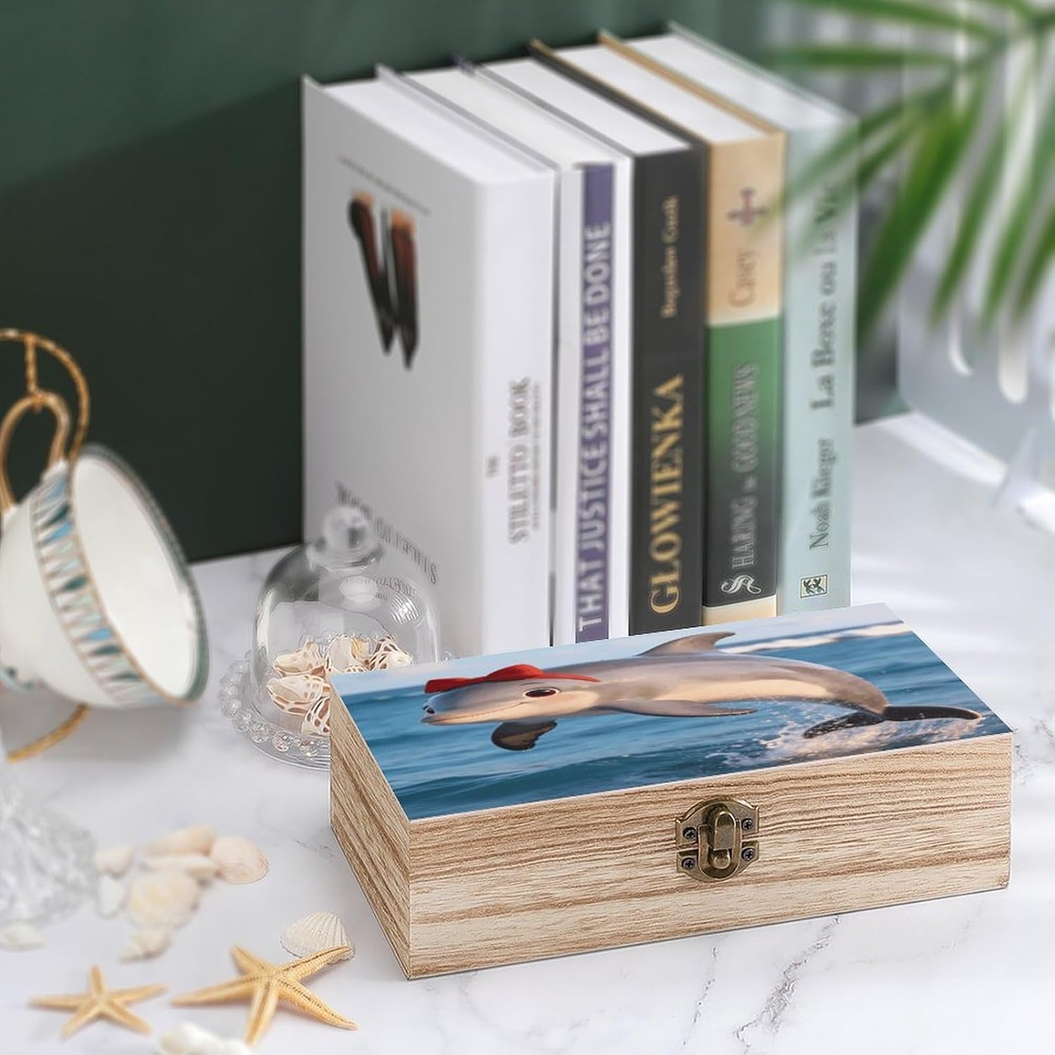Cute Dolphin Gift Wood Box Rectangular Organizer Box image 4