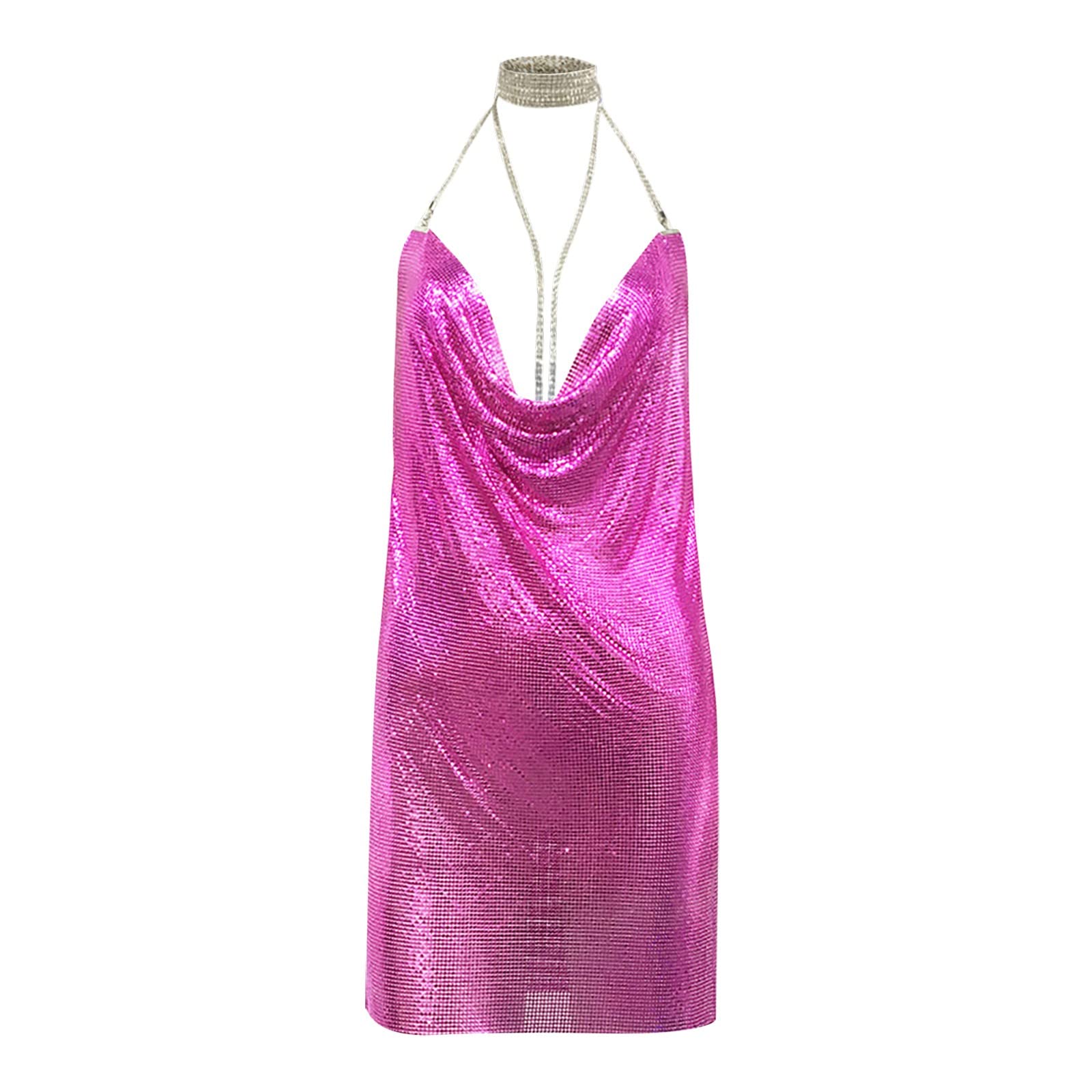 Generisch Glitzer Kleid Damen, Paillettenkleid Glitzer Kleider Elegant Brautjung Partykleid Frauen V-Ausschnitt Langärmelige Glitzerkleid Weihnachtskleid Sexy Pailletten Kleid Club