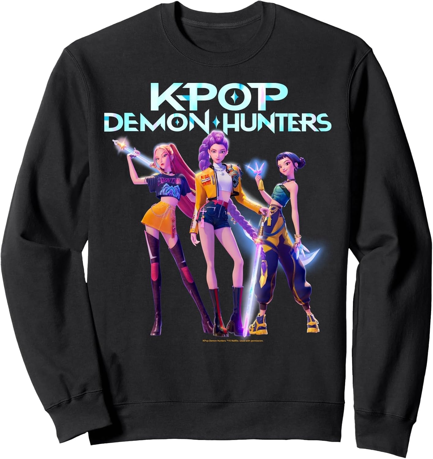 KPop Demon Hunters Huntrix Heroic Poses Group Shot Sweatshirt