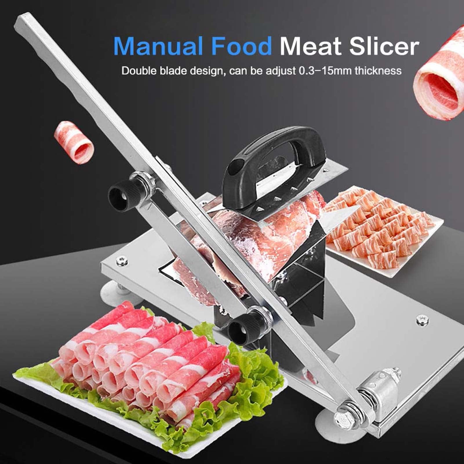 Fleischschneider, Gefrorener Fleischhobel, Einstellbare 0,3-15mm Manueller Hammelfleisch Rindfleischschneider Schweinefleischschneider, Hammel Blatt Roll Cleavers Cutter