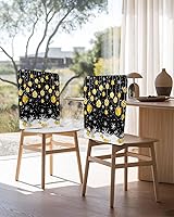 Vista 3 de Paquete de 4 fundas de respaldo de bolas de Navidad para sillas de comedor, lavables, extraíbles y lavables, protector de silla para boda, fiesta