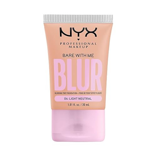 NYX Professional Makeup Bare with Me Blur Skin Tint, Base de maquillaje difuminadora, Hidratación hasta 12H, Acabado Mate, Tono: Lt Neutral - 04 Light Neutral