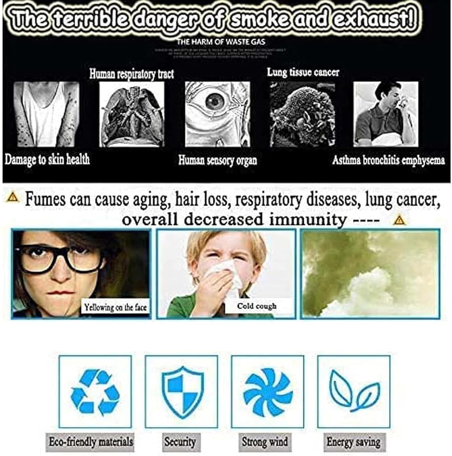 Electric Chimney Fan 100W, Chimney Ventilation Fans, Fireplace Smoke Extractor Fan, Flue Chimney Exhaust Fan, Blower Fan