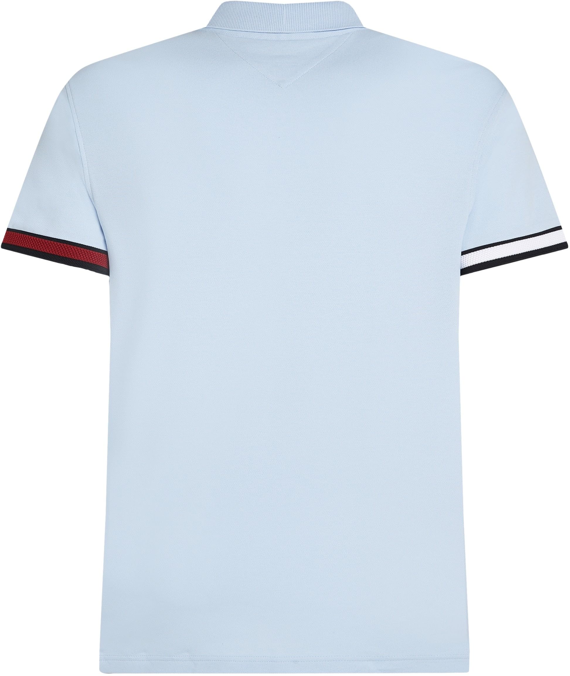 Tommy Hilfiger Uomo Maglietta Polo Maniche Corte Flag Cuff Slim Fit