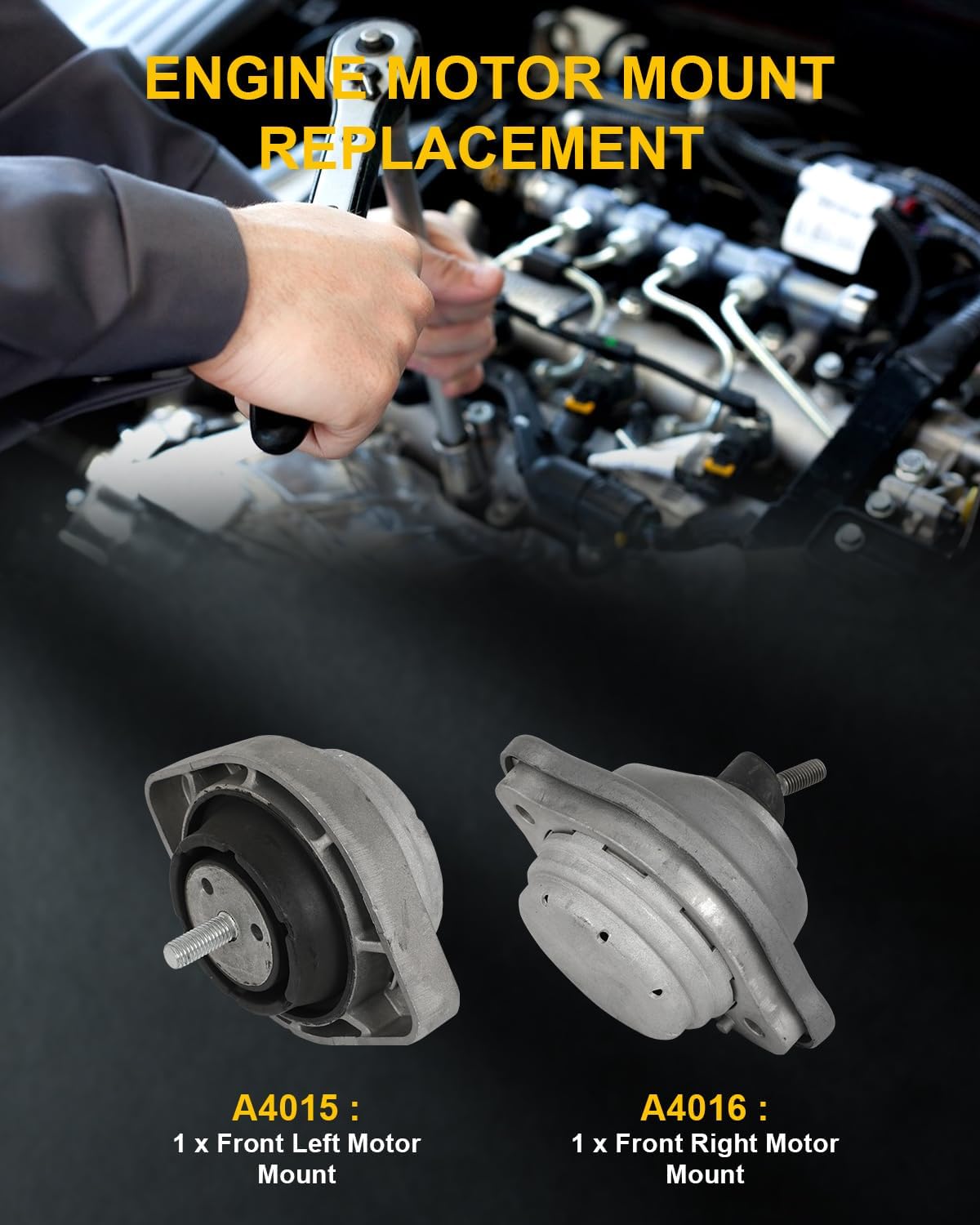 OCPTY 2PCS Front Left and Right Engine Motor Mount Set Compatible for BMW E83 Series X3 2004 2005 2006 2.5L 3.0L, Replace # 2393096492, 2113421295 # A4015, A4016