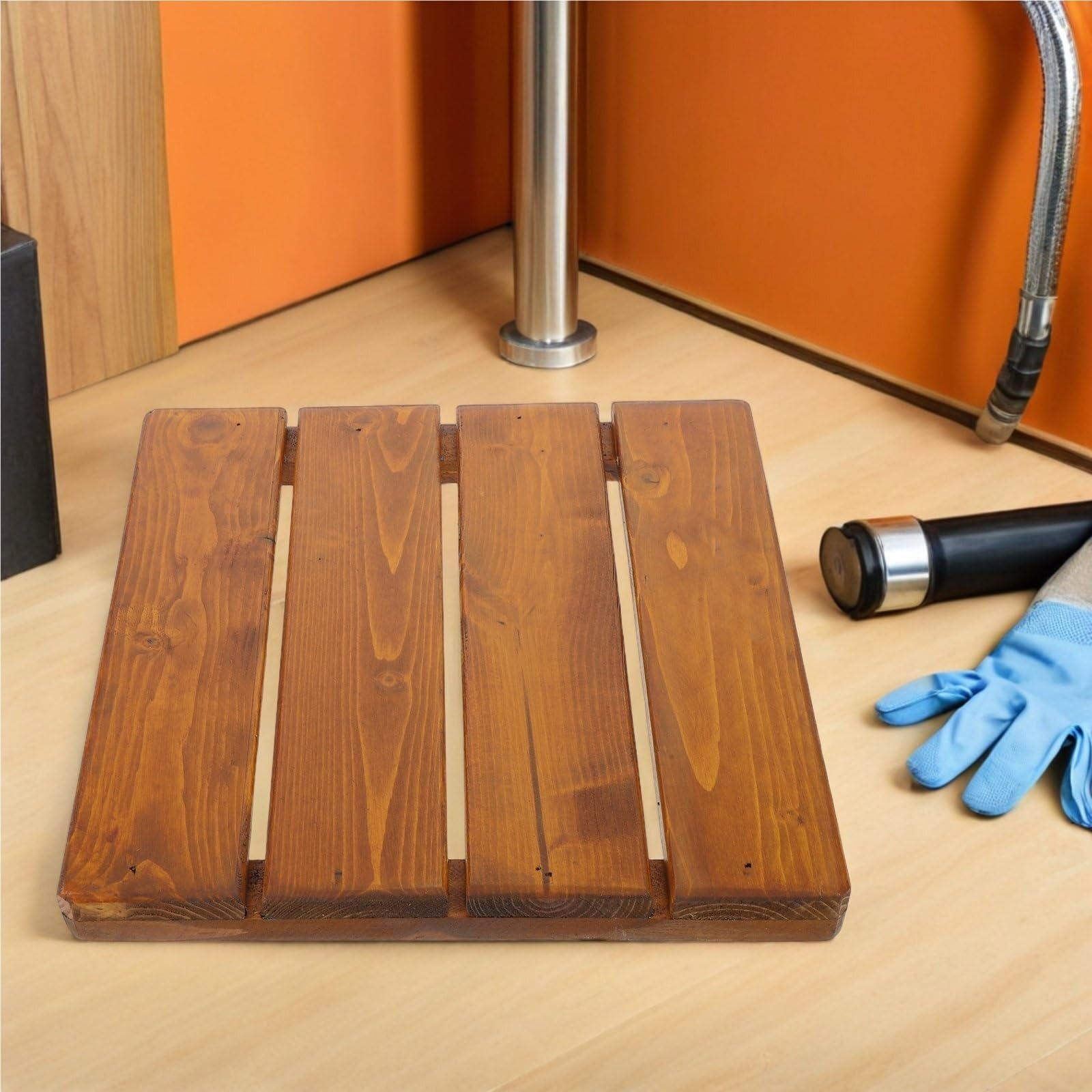 Alfombra de baño de Madera, Alfombra de baño de Drenaje rápido, Suelo de Ducha de Secado rápido for bañera, SPA, hogar