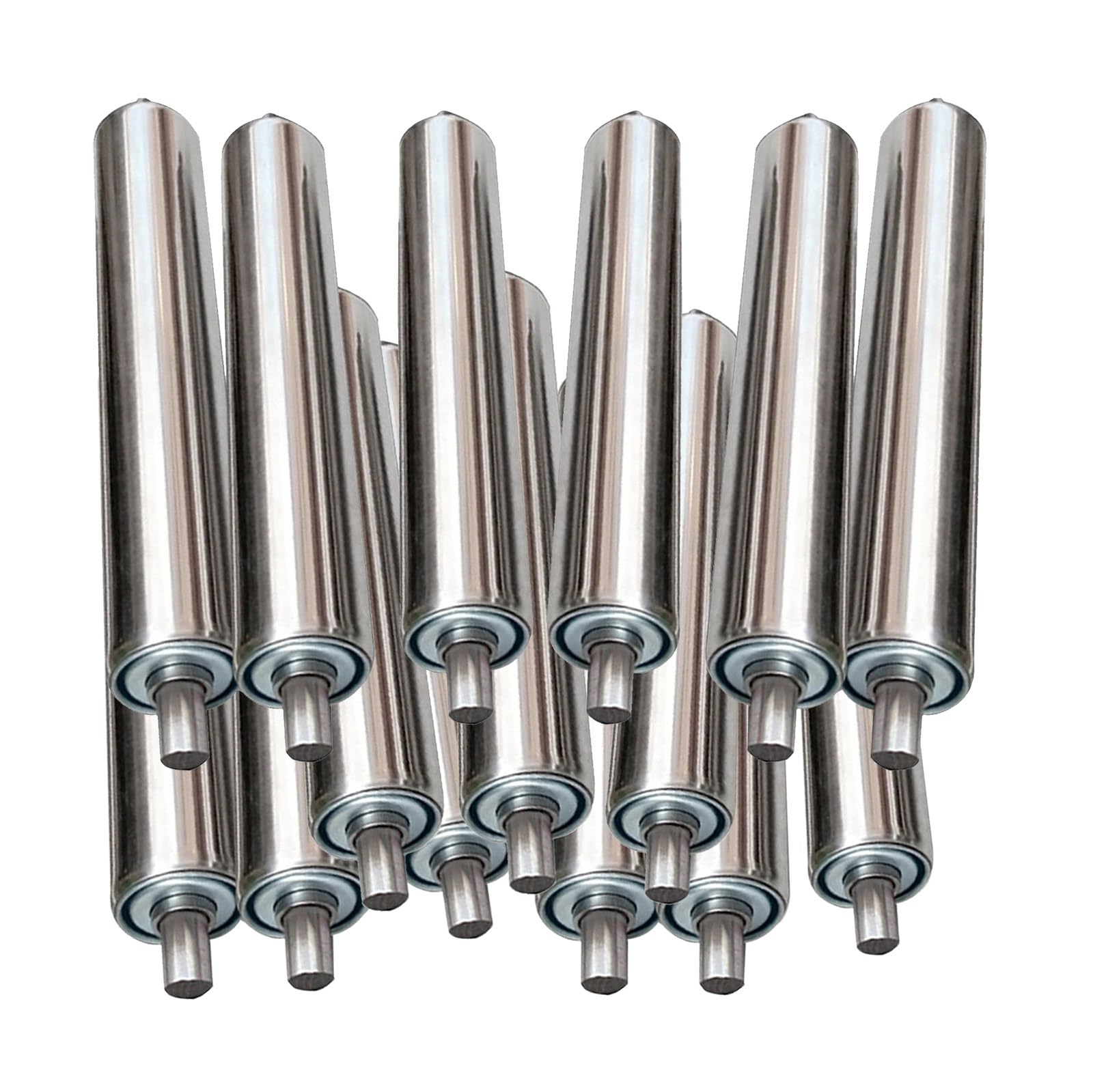 Rouleaux de convoyeur en acier inoxydable robustes de 1,5 po pour entrepôt | Lot de 15