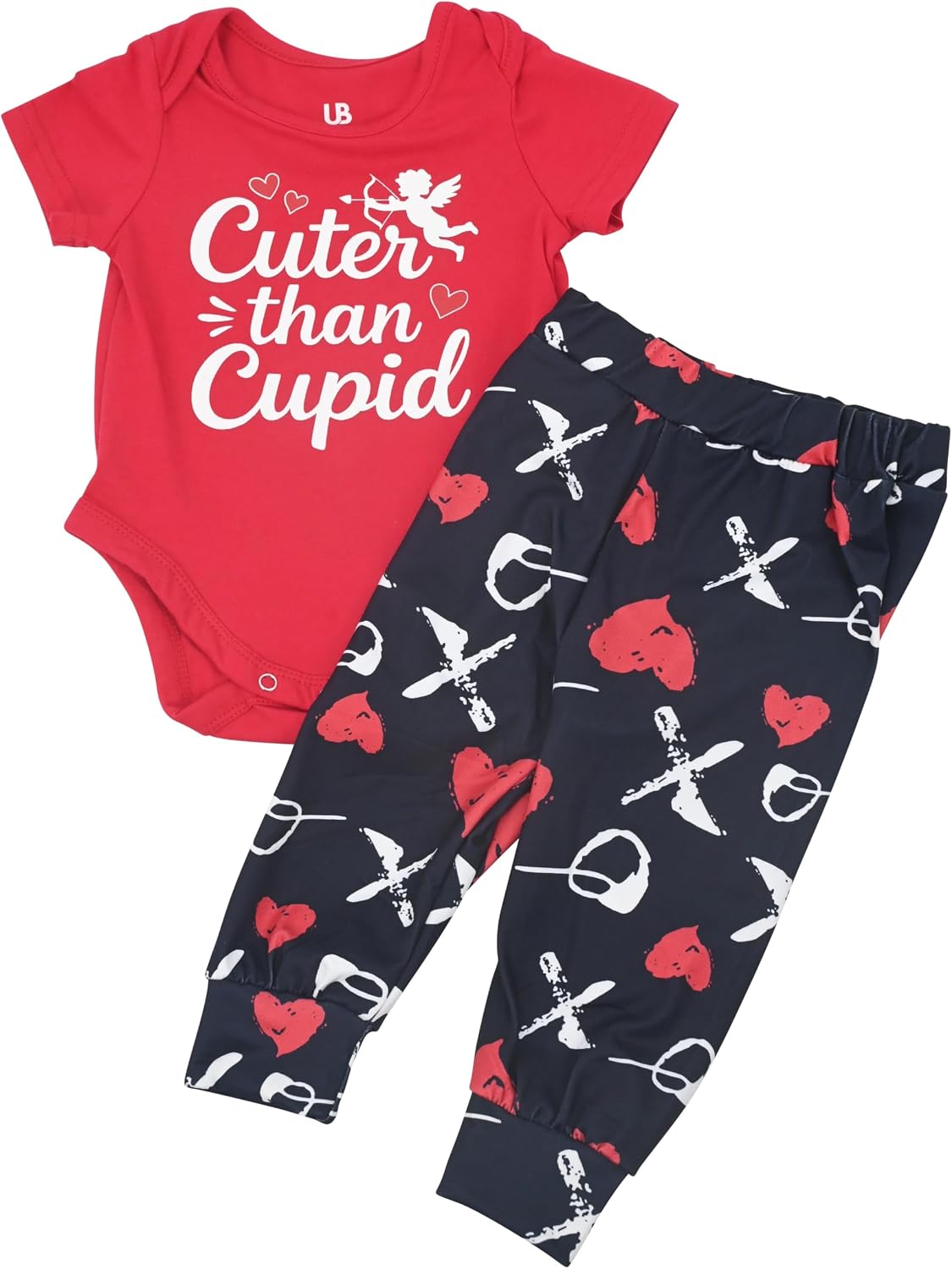 Baby Boys Girls 2pc Outfit Set Short Sleeve Bodysuit with Pants