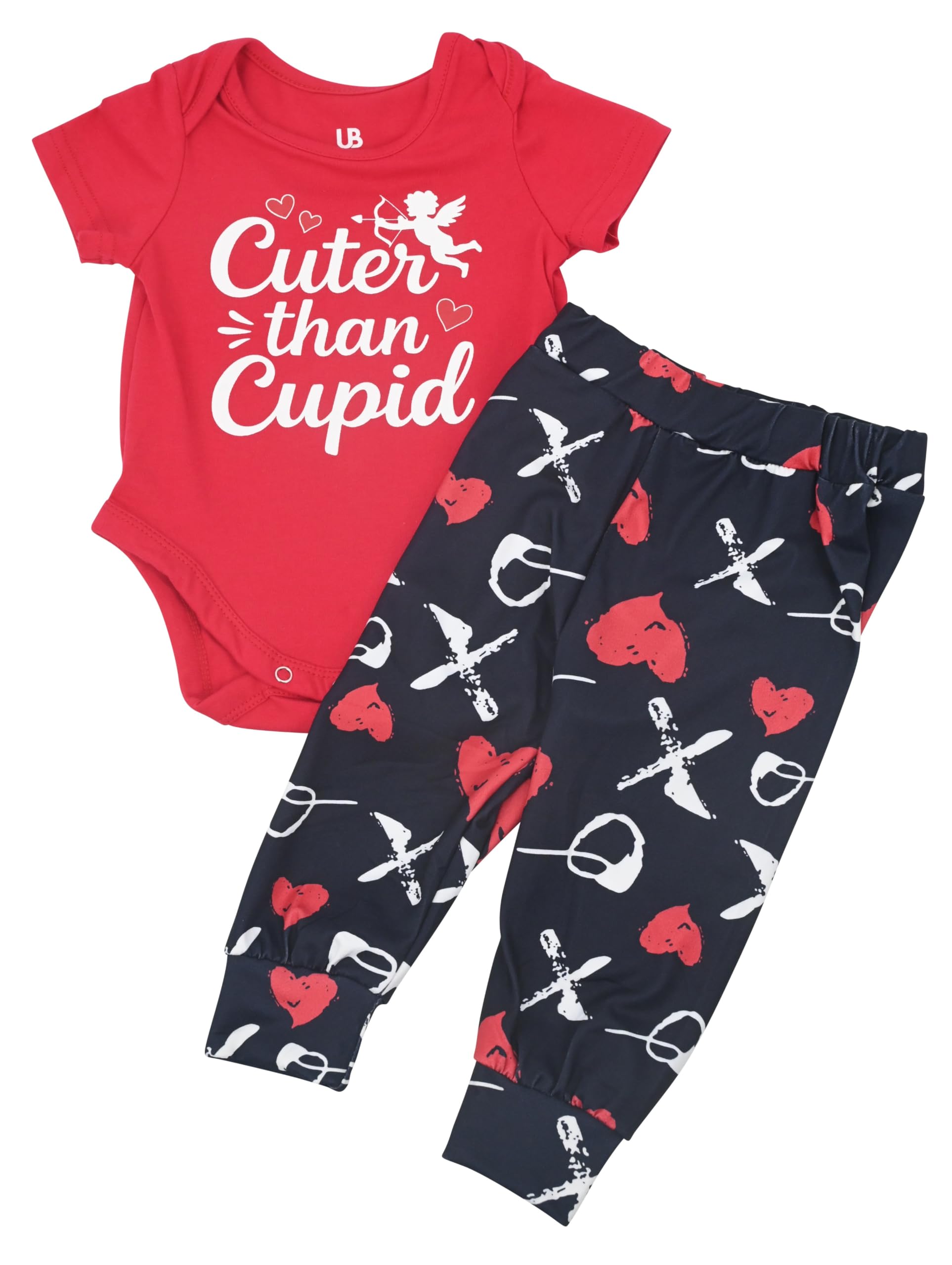 Baby Boys Girls 2pc Outfit Set Short Sleeve Bodysuit with Pants