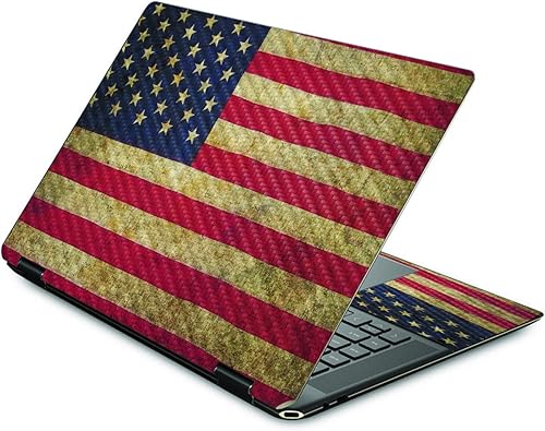 MIGHTY SKINS Piel de fibra de carbono compatible con HP Spectre X360 de 16 pulgadas (2022) - Bandera vintage  Acabado de fibra de carbono