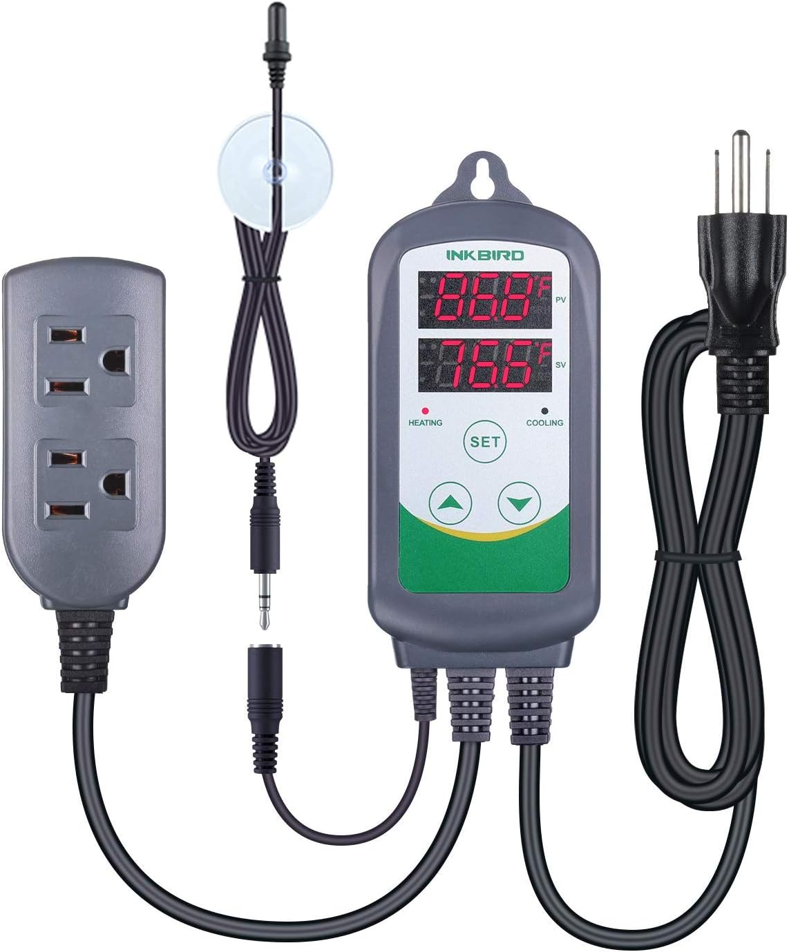Inkbird ITC-308S Aquarium Heating Cooling Two Stage Freshwater Temperature Controller Saltwater Aquarium Tropical Fish Ornamental Shrimp ITC-308S + Upgraded Aquarium Probe