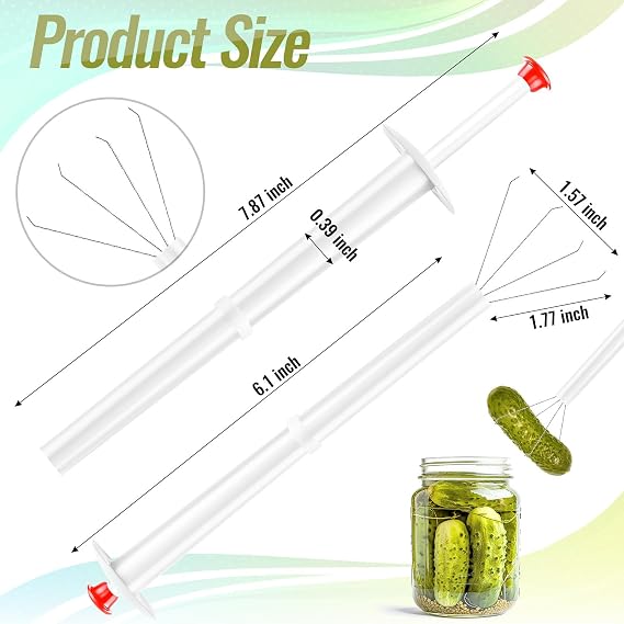 4Pcs Pickle Grabber Tool, Stainless Steel Pickle Picker Grabber, Pickle Pincher Tool for Kitchen Food Olive Pepper