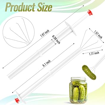4Pcs Pickle Grabber Tool, Stainless Steel Pickle Picker Grabber, Pickle Pincher Tool for Kitchen Food Olive Pepper
