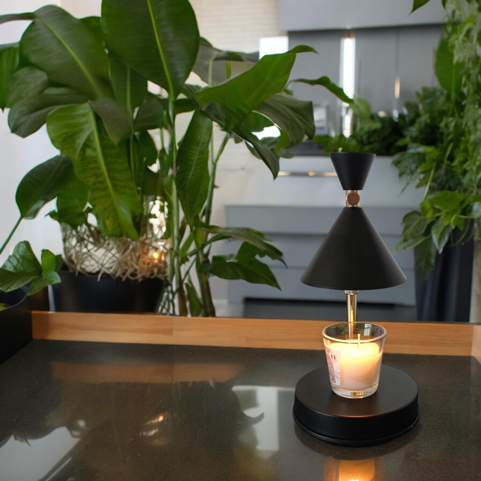 Zen'Arôme Duftkerzenwärmer Candelino - Elektrischer Duftkerzenbrenner - Verbreitet Düfte ohne Flamme oder Rauch - Verlängert die Brenndauer von Kerzen - Integrierter Dimmer - Höhenverstellbar.