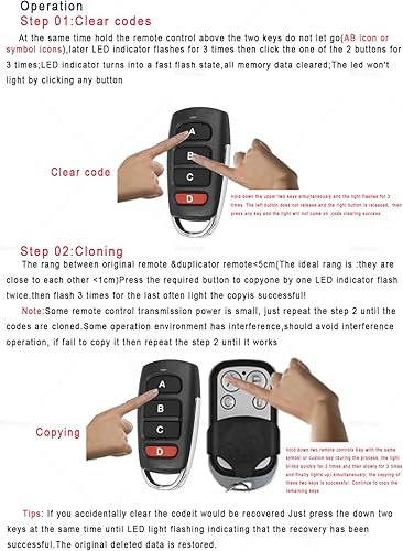 Miniatura 3 de Control remoto universal para puerta de garaje, control remoto de 433.92 Mhz para puerta, control remoto, llavero de control remoto, puerta de