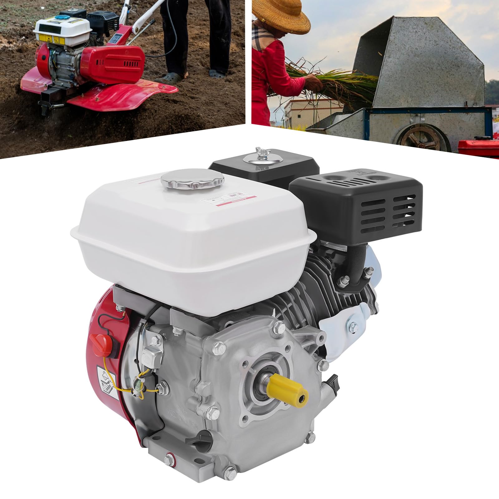 Motor de gasolina de 7,5 Hp, motor de 4 tiempos Gokart de 215 cc, motor de gasolina portátil, motores estacionarios de un solo cilindro, adecuado para dispositivos agrícolas, alimentación