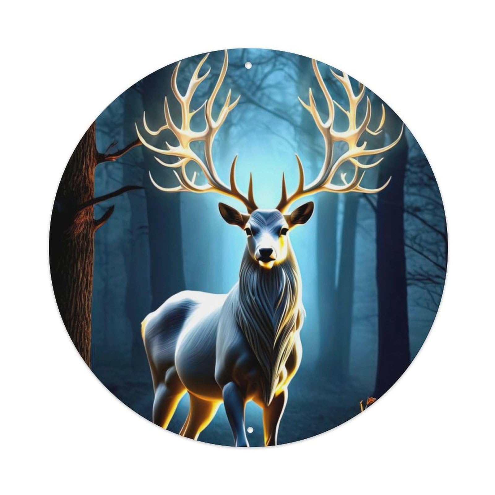 Animal Elk in The Forest Metal Tin Sign