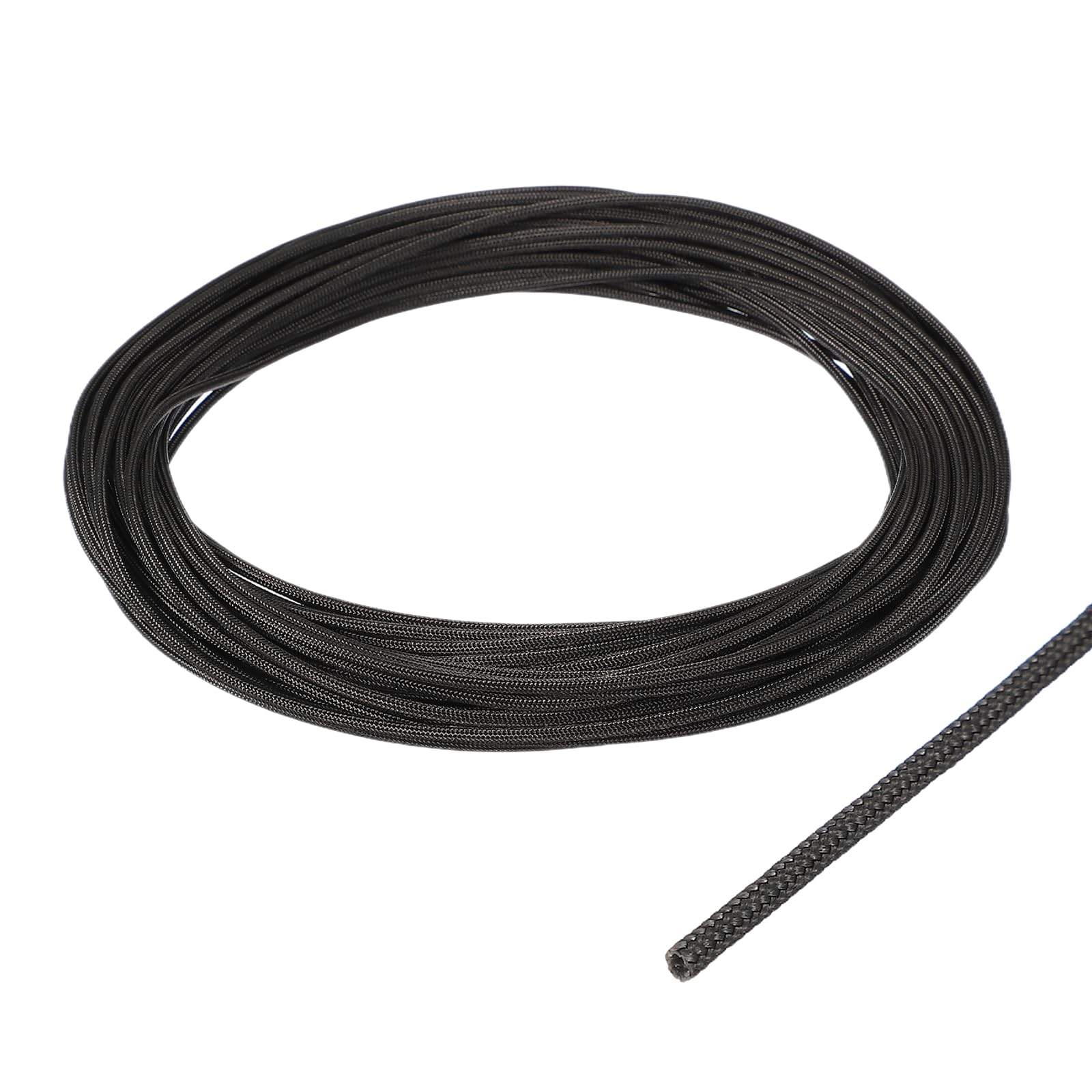 sourcing map Insulation Cable Protector,1mm/0.04 Inch-15m/49 Feet High TEMP Fiberglass Sleeve Black