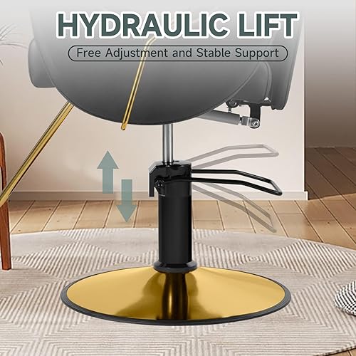 Miniatura 6 de Hicomony Silla de peluquería para estilista, silla de peluquería con PU hidráulica resistente, silla de champú multifunción equipo de salón de