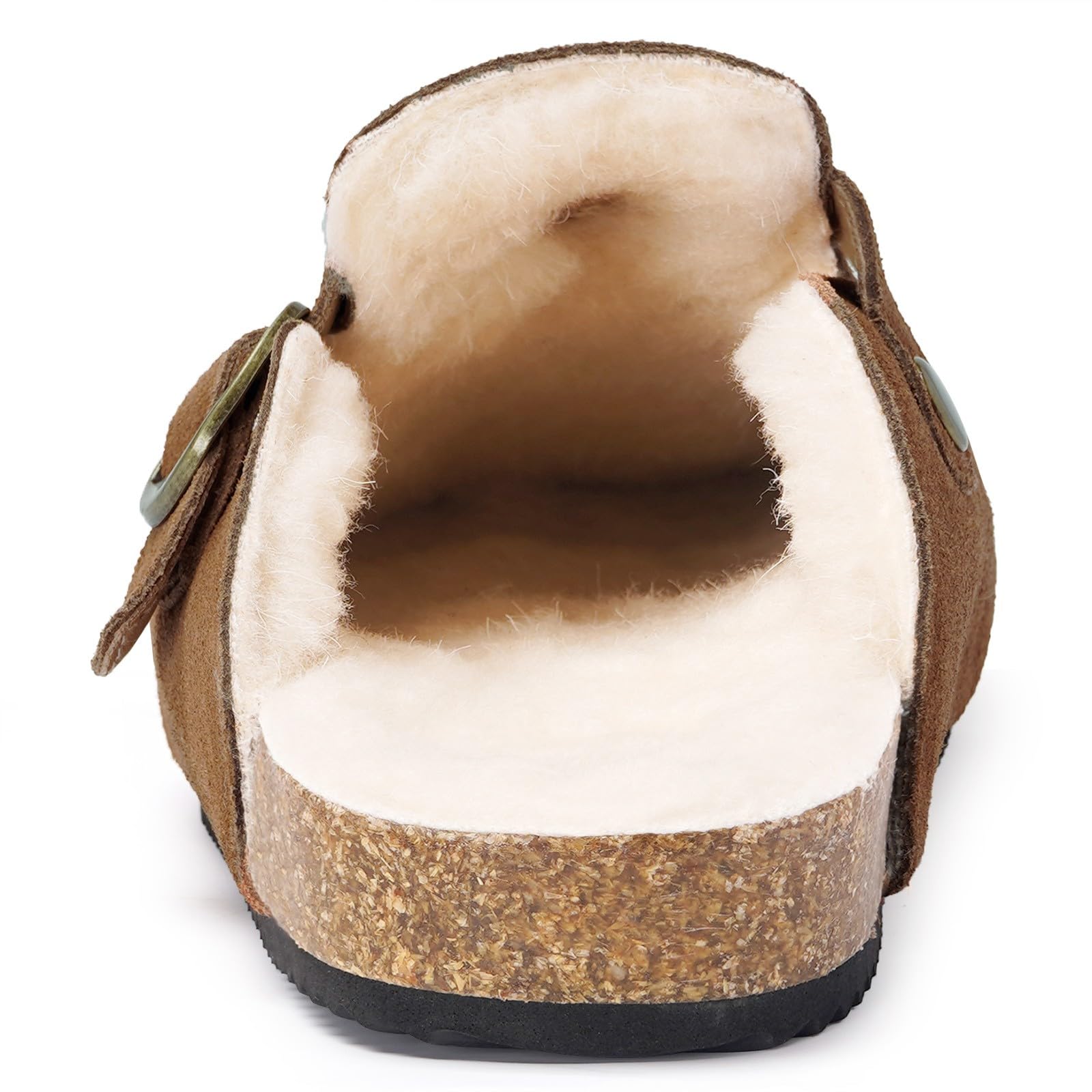 Dokela Pantofole Uomo Donna Invernali in Chiuse Ciabatte in Pelle Zoccoli e Sabot in Sughero Suola Scarpe Calde e Comode 36-48