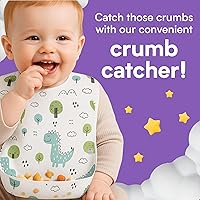 Vista 4 de Eli with Love Disposable Bibs Individually Wrapped Bib with Crumb Catcher - Waterproof Baby Bibs For Feeding