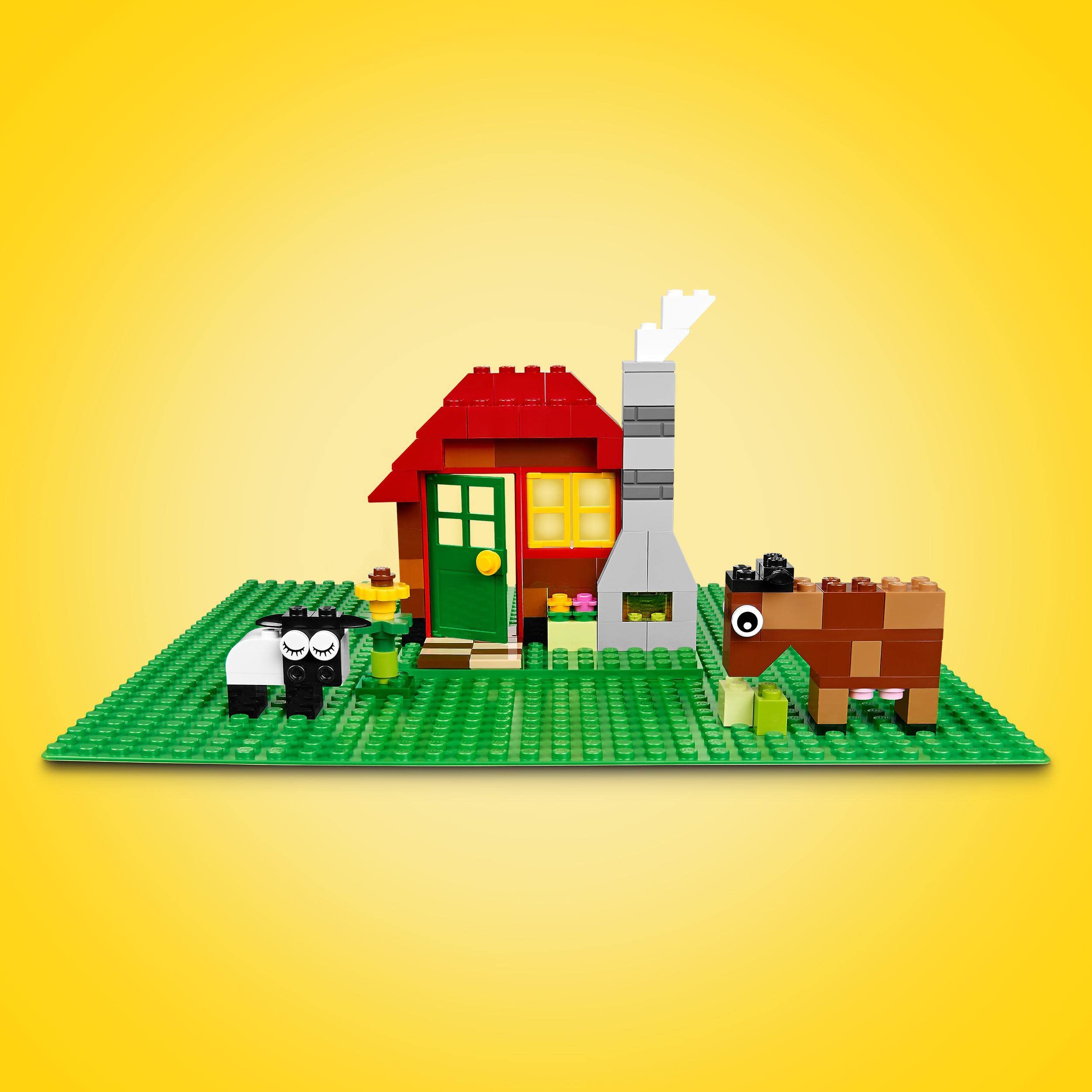 LEGO Classic Scatola Mattoncini Creativi Grande, Contenitore con Costruzioni Colorate & Classic Base Verde, Tavola per Costruzioni Quadrata con 32x32 Bottoncini, Piattaforma Classica