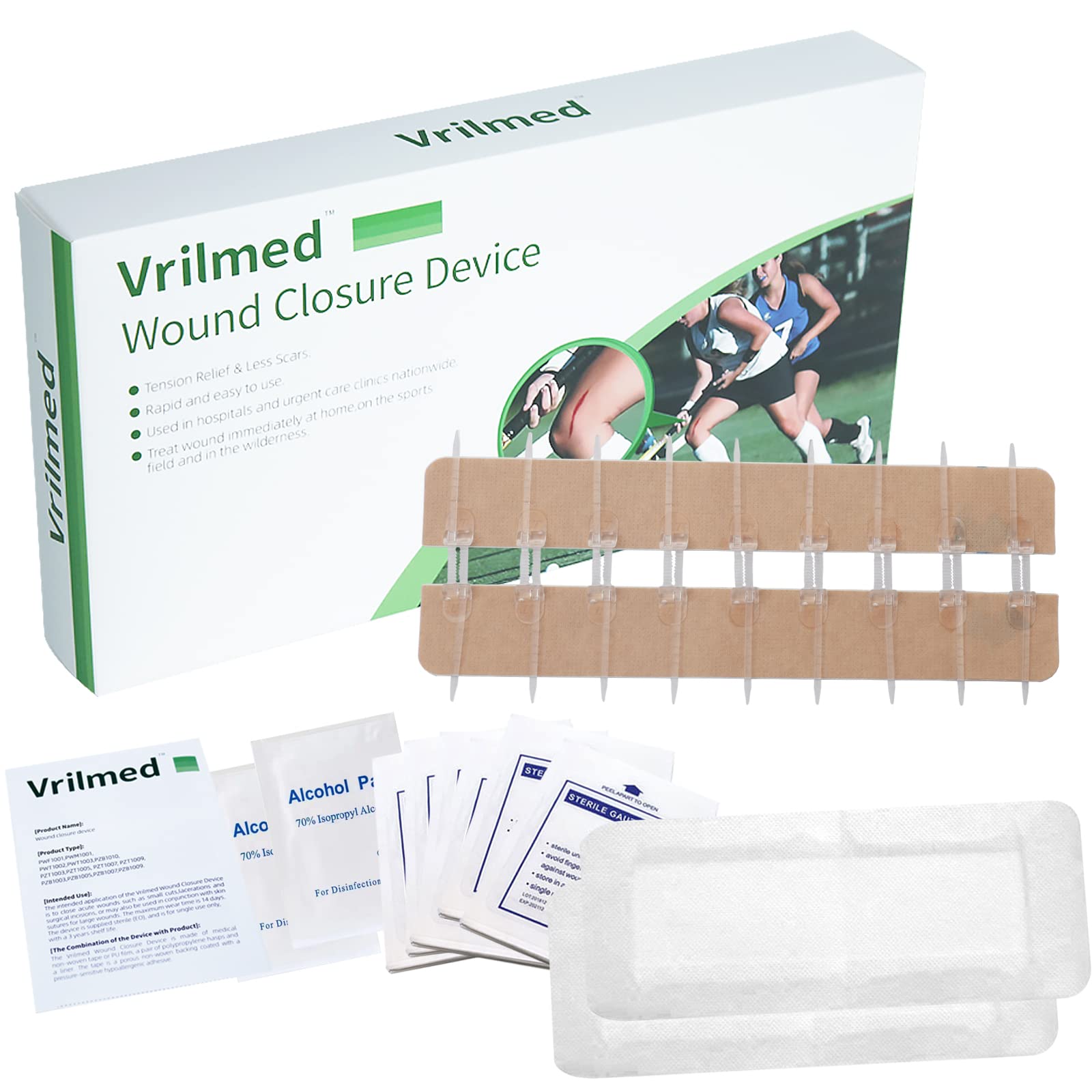 Buy Vrilmed Wound Closure Device(PU)9Strap , Zip Stitch Sutures Large