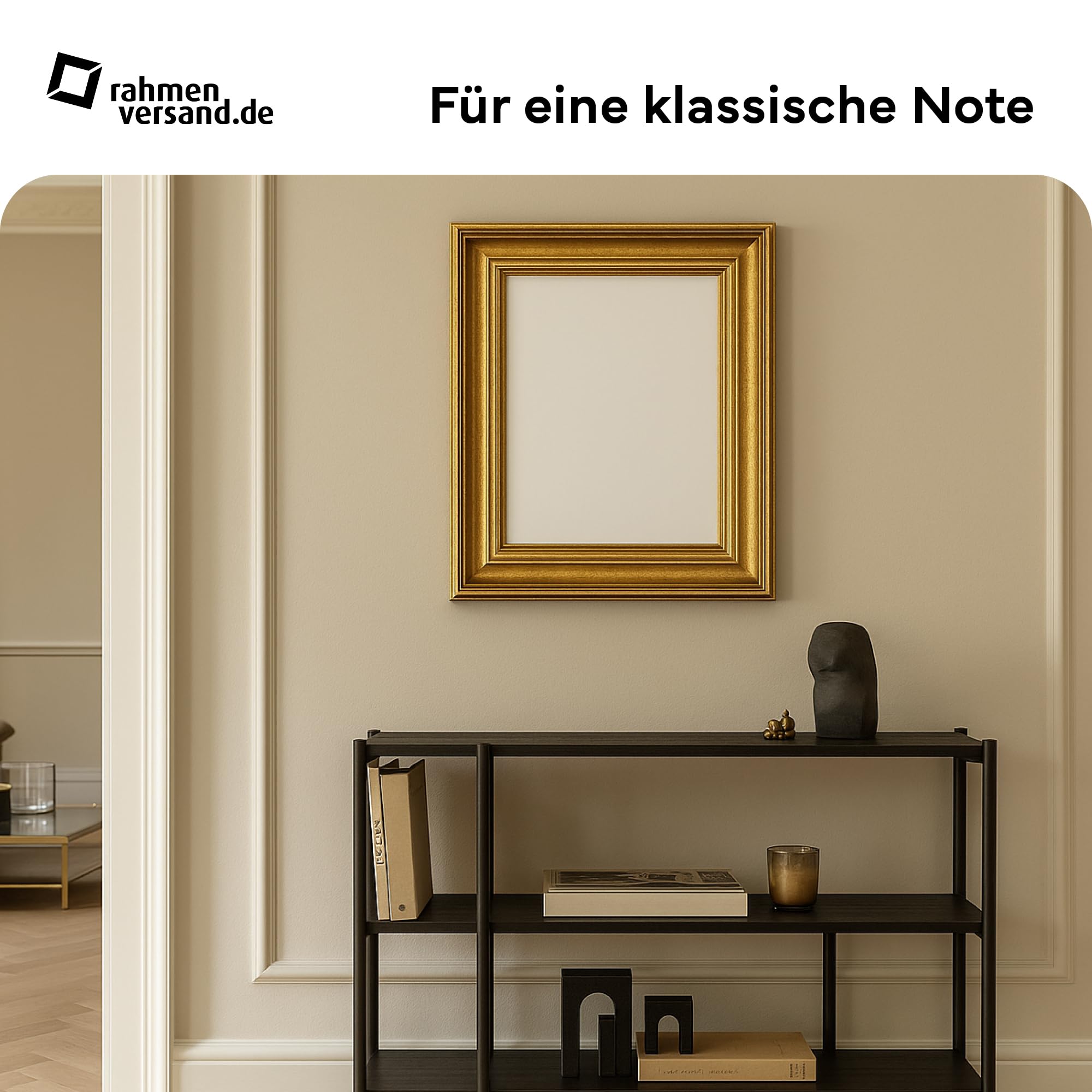Goldener Bilderrahmen (40x60 cm) – Edler Barock Fotorahmen in Vintage Gold – Antik Rahmen für besondere Momente, Urkunden oder Meisterbriefe