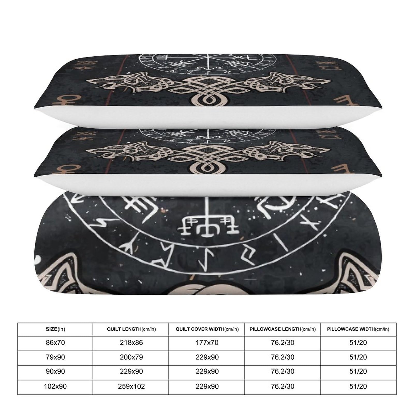 LDZDGD Viking Duvet Cover Queen, Norse Totem Symbols Pattern Quilt Cover, Farmhouse Rustic Bedding Comforter Sets (Color : Valkyrie, Size : 229 x 229CM): 229 x 229CM Viking Compass