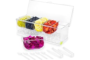 Condiment Server with Lids, Condiment Dispenser for Salad, Snack, Fruit