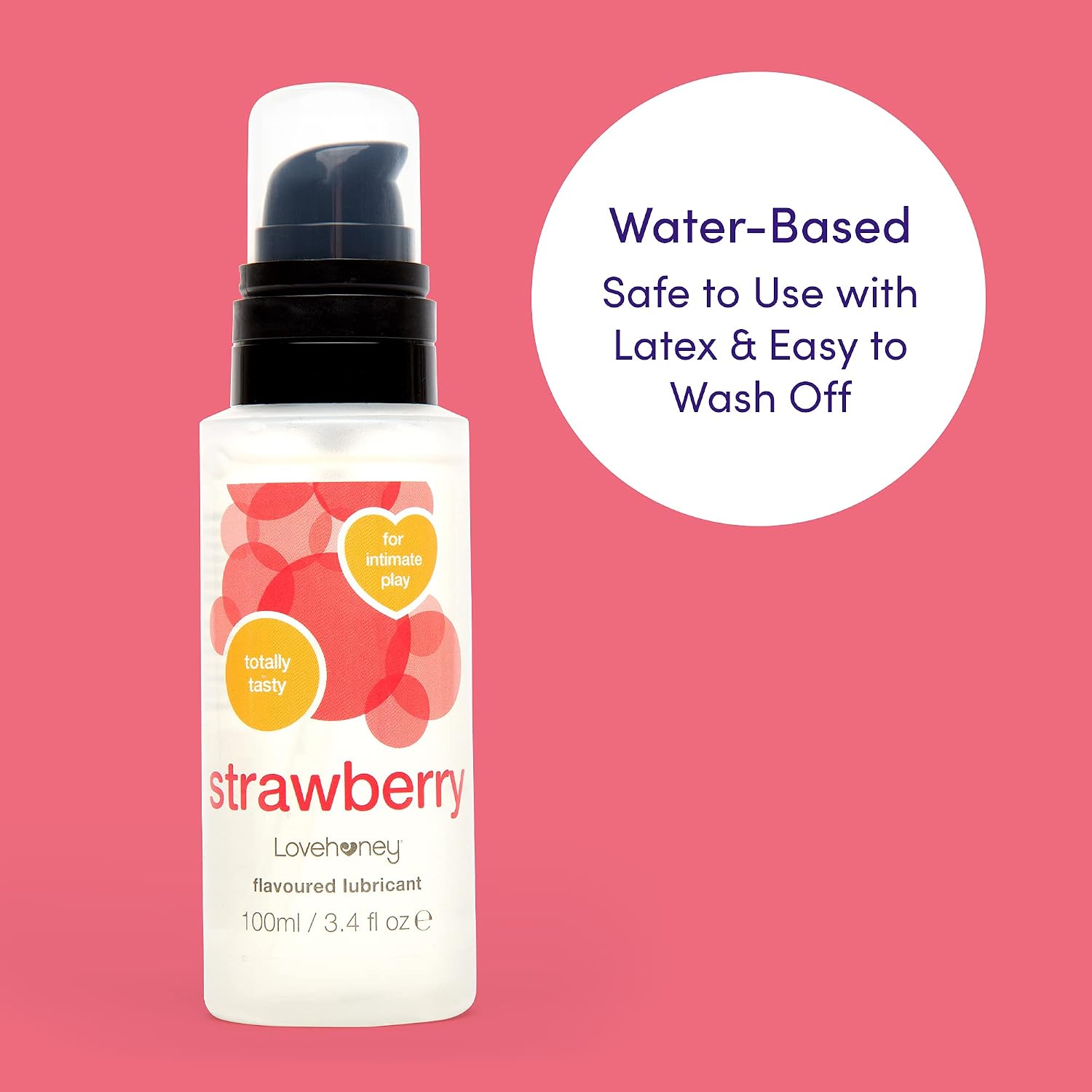 Lovehoney Strawberry Flavoured Lube - Water Based Lube Gel - Fruity Lubricant - 100ml, Clear - Image 5