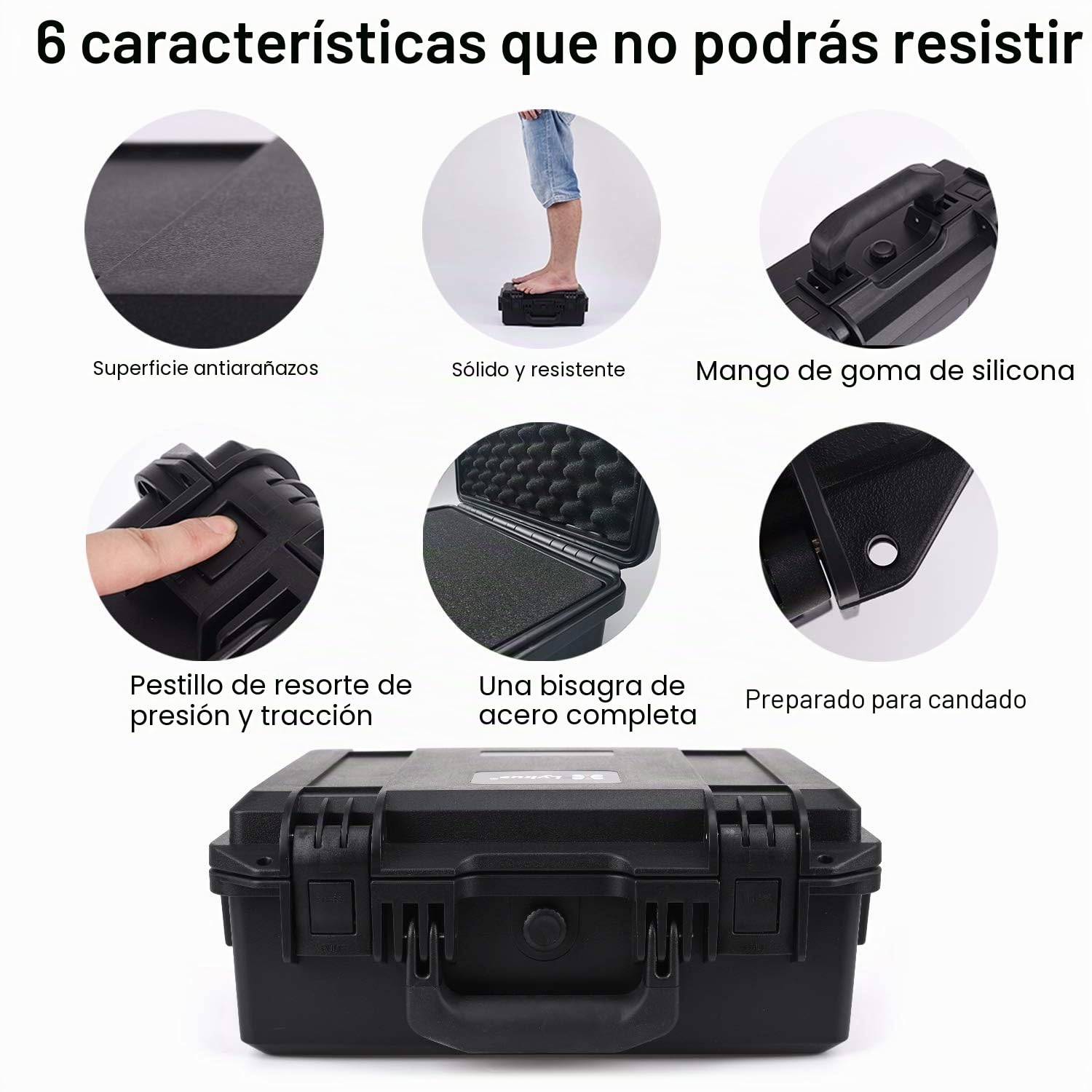 Lykus HC-3320 Maletín/Estuche/Case Impermeable con Espuma, Tamaño Interior 33x21x17,5cm, Adecuada para cámara réflex, Lentes, Drone, videocámara y Otros