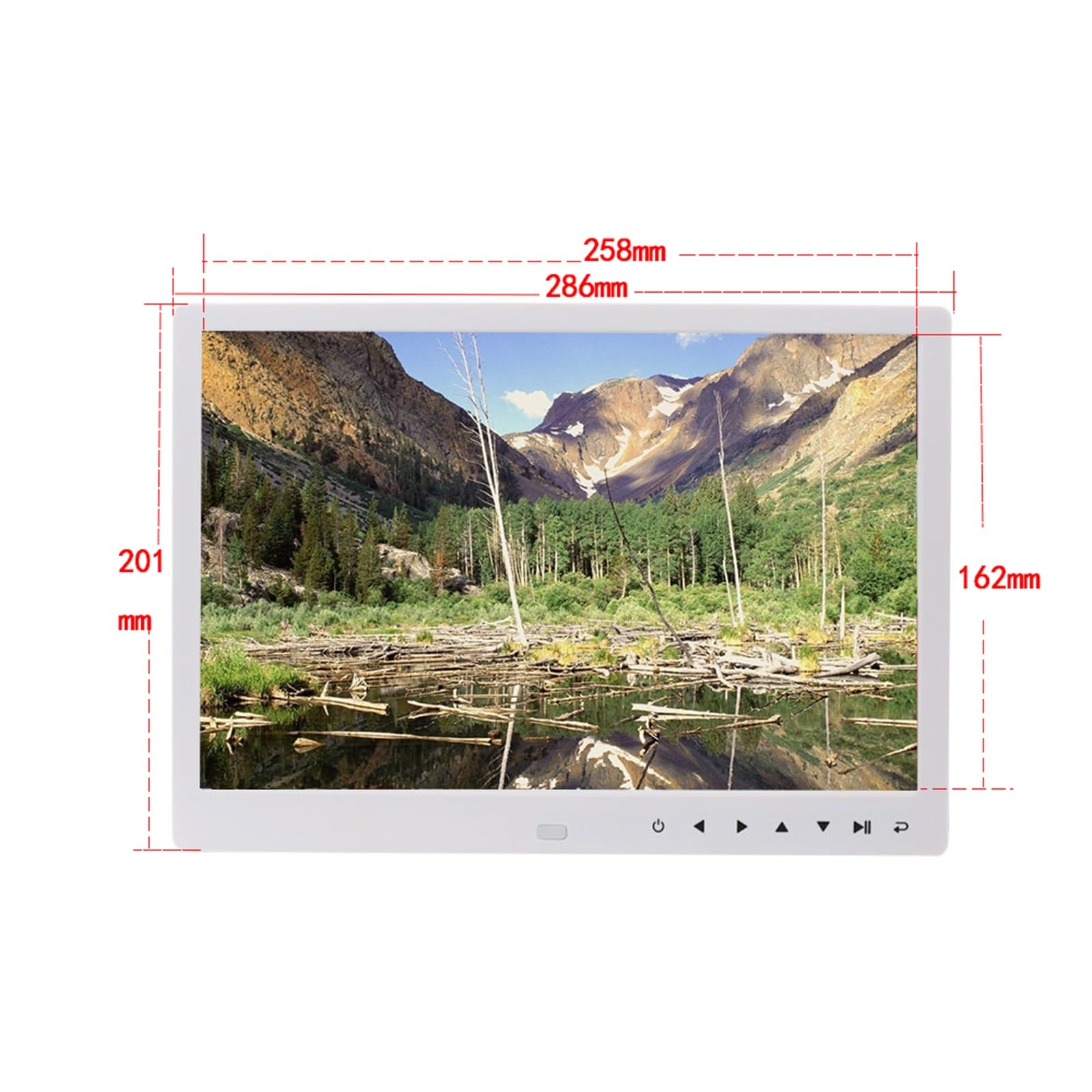 Cadre Photo numérique Tactile Haute définition de 12 Pouces, Lecteur vidéo Multifonction, Album Photo électronique Mural(Black)