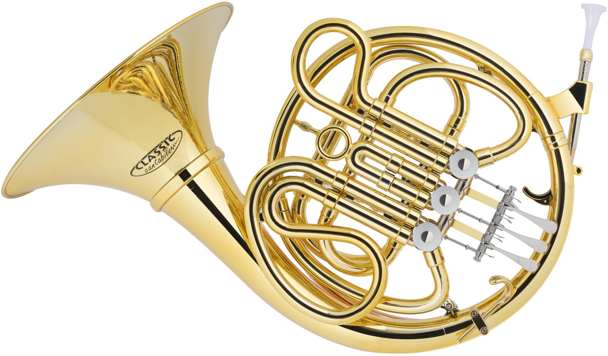 Classic Cantabile WH-20GD MardiBrass Kunststoff F-Waldhorn Gold - inkl. Mundstück & Hülle mit Rucksackgurten - Für Anfänger und Profis - Wetterfest und Wasserdicht - leichtes, stabiles Instrument