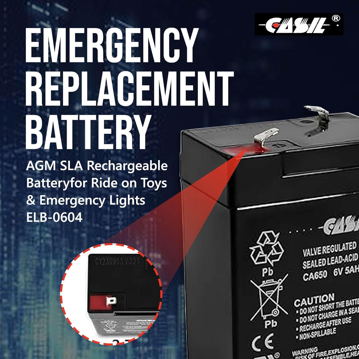 Casil 6V 5Ah Replacement Battery Compatible with Deer Game Feeder 2 Pack