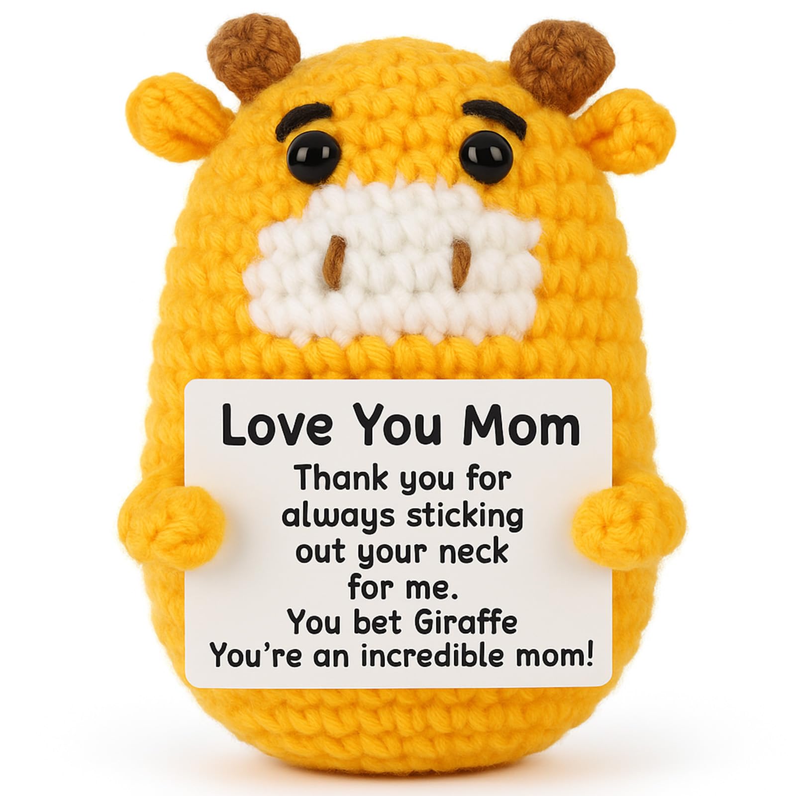 Emotional Support Pickle Positive Gifts Handmade Cute Mini Funny Crochet Knitting Doll with Card Good Luck Charm Ornaments (Style-13)