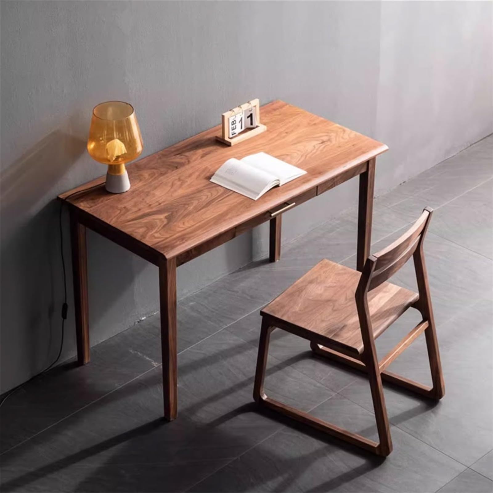 Acrittura Scrivania da studio moderna e semplice in legno con cassetto(L)