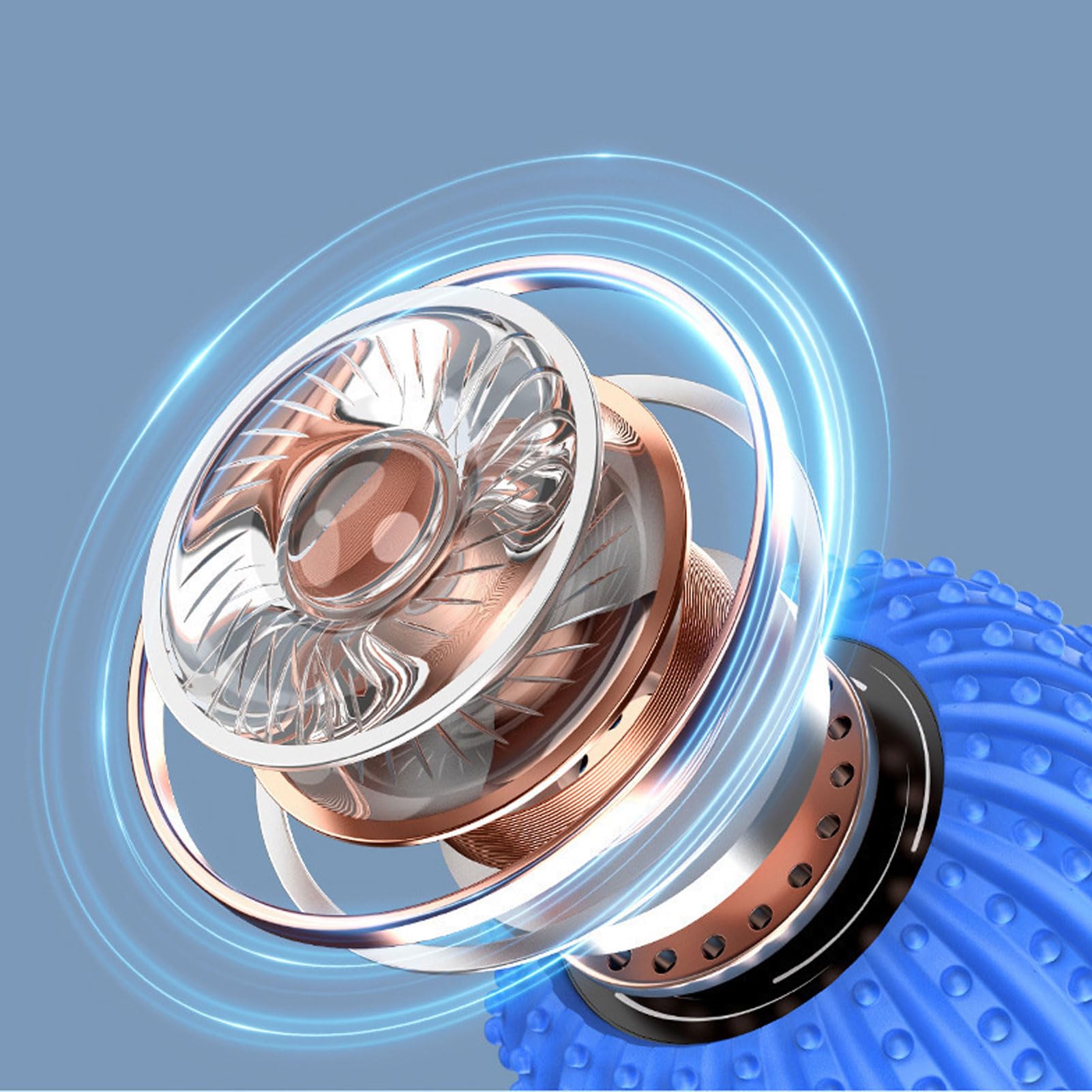 ZJchao Peanut Yoga Roller Ball Bola de Masaje Eléctrica para Liberación Miofascial de Tejido Profundo con de Sonido Incorporado Batería Recargable de 800 Mah (BLUE)